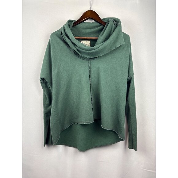 Women’s Raw Earth Wild Sky Medium Forest Green Off-Shoulder Sweater - Picture 1 of 5